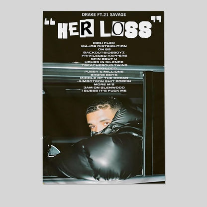 Drake Poster Her Loss Music Covers Posters for Room Aesthetic Size 24''x36''