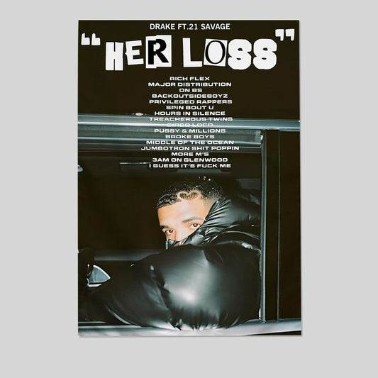 Drake Poster Her Loss Music Covers Posters for Room Aesthetic Size 24''x36''