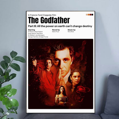 The Godfather Part 3 Poster, Classic Cinematic and Vintage inspired Wall Art