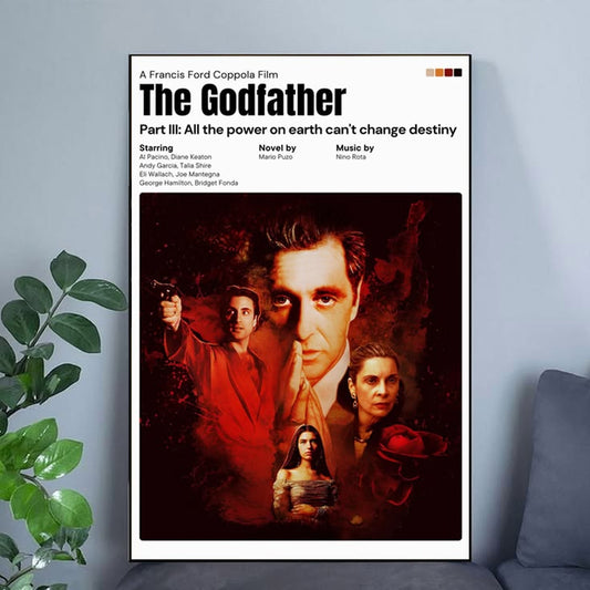 The Godfather Part 3 Poster, Classic Cinematic and Vintage inspired Wall Art