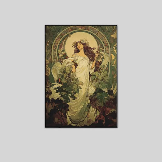 Floral Art, Alphonse Mucha Inspired Vintage Poster Full Size 24''x36''