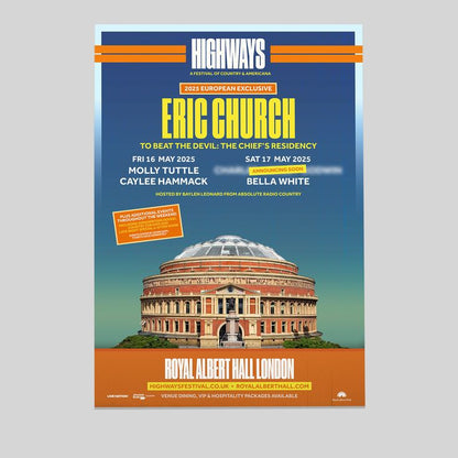 Eric Church Show Poster - A Festival of Country & Americana London, England Size 24''x36''