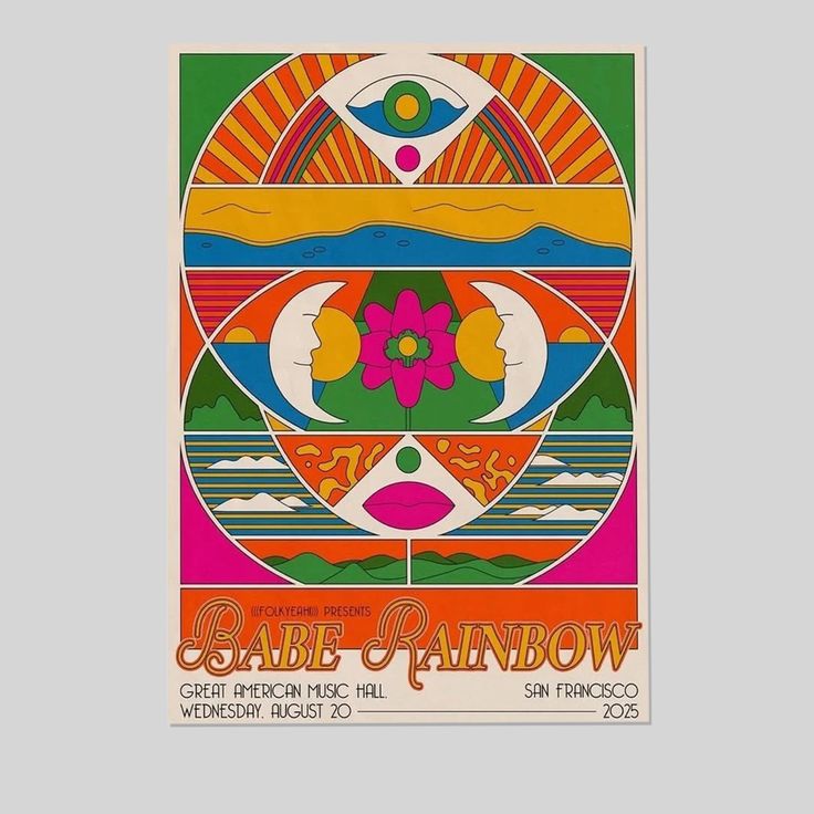 Babe Rainbow Wed August 20 San Francisco 2025 Tour Poster Size 24''x36''