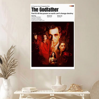 The Godfather Part 3 Poster, Classic Cinematic and Vintage inspired Wall Art