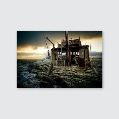 1975 Jaws Movie Poster  Martin Brody Quint Great White Shark Retro Style - Size 24''x36''