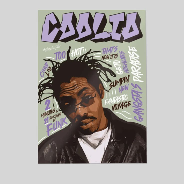 Music Poster- Coolio Gloss - Gangsta’s Paradise Retro Style - Size 24x36
