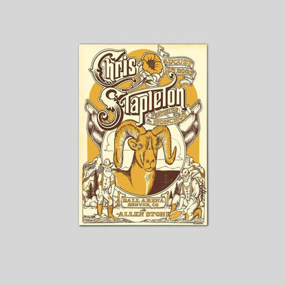 Chris Stapleton Concert Poster Ball Arena Denver Co Featuring Allen Stone Size 24''x36''