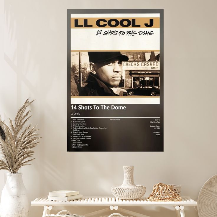 Music Poster - LL Cool J - 14 Shots To The Dome Album Retro Style - Size 24x36