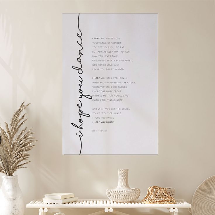 I Hope You Dance Song Print, Lee Ann Womack Country Music Lyrics Size 24''x36'