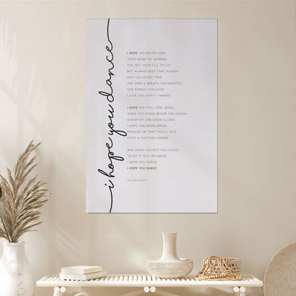 I Hope You Dance Song Print, Lee Ann Womack Country Music Lyrics Size 24''x36'