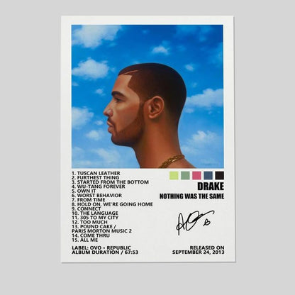 Drake Poster Nothing Was The Same Music Album Cover Posters for Room Canvas Wall Art Size 24''x36''