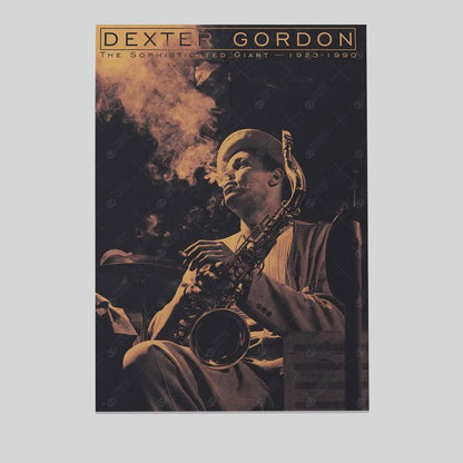 Dexter Gordon Poster Retro Jazz Music Wall Art Size 24''x36''
