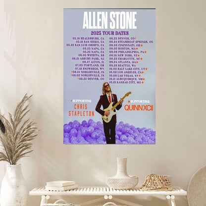 Allen Stone 2025 Tour Dates Poster Concert Size 24''x36''