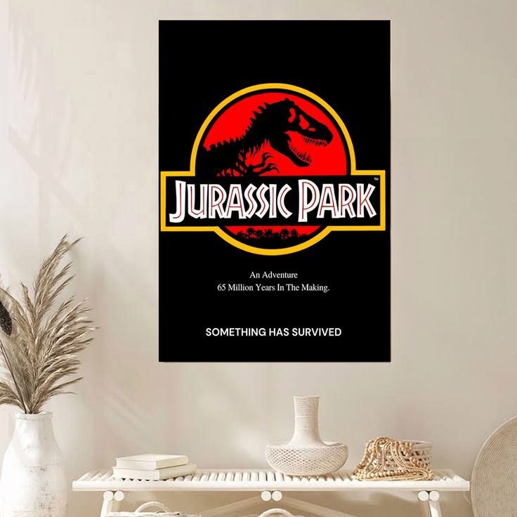 Jurassic Park & World Poster Bundle, Cinematic Dinosaur Movie Wall Art Set