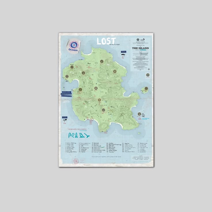 Lucky Shop Lost Island Map Poster Full Size 24''x36''