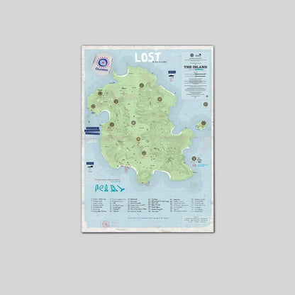 Lucky Shop Lost Island Map Poster Full Size 24''x36''