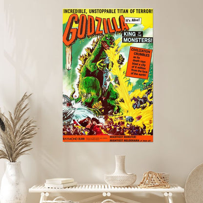 Godzilla King of Monsters Movie Poster Retro Style - Size 24''x36''