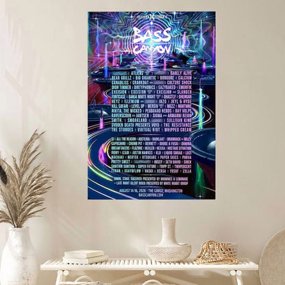 Bass Canyon Festival Poster, EDM Lineup Wall Art, Excision Inspired Concert Print, Dubstep Music Decor, Rave Festival Gift