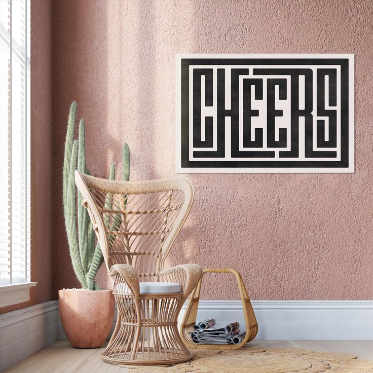 Home Poster- Cheers Print - Bar Cart / Cocktail Poster Size 24''x36''