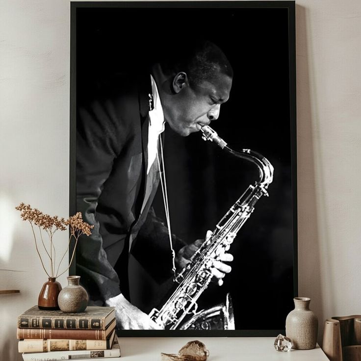 John Coltrane Poster Jazz Canvas Art Painting Wall Art Picture Decor Size 24''x36''