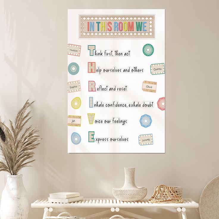 Carson Dellosa True to You 62-Piece In This Room We Thrive Bulletin Board Set, Motivational Bulletin Board Set With Positive Sayings for Growth Mindset Bulletin Board and Classroom Décor Retro Style - Size 24''x36''