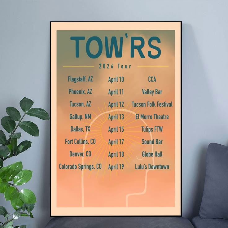 Tow'rs 2026 tour Poster Size 24''x36''