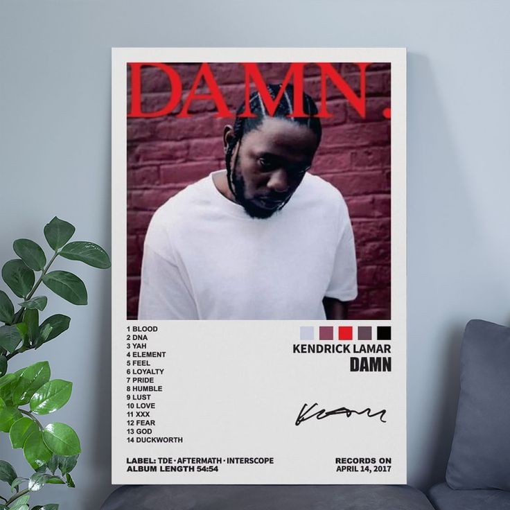 Kendrick Poster Lamar Music Poster Damn Album Cover Posters for Room Aesthetic Canvas Wall Art Bedroom Decor Size 24''x36''
