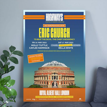 Eric Church Show Poster - A Festival of Country & Americana London, England Size 24''x36''