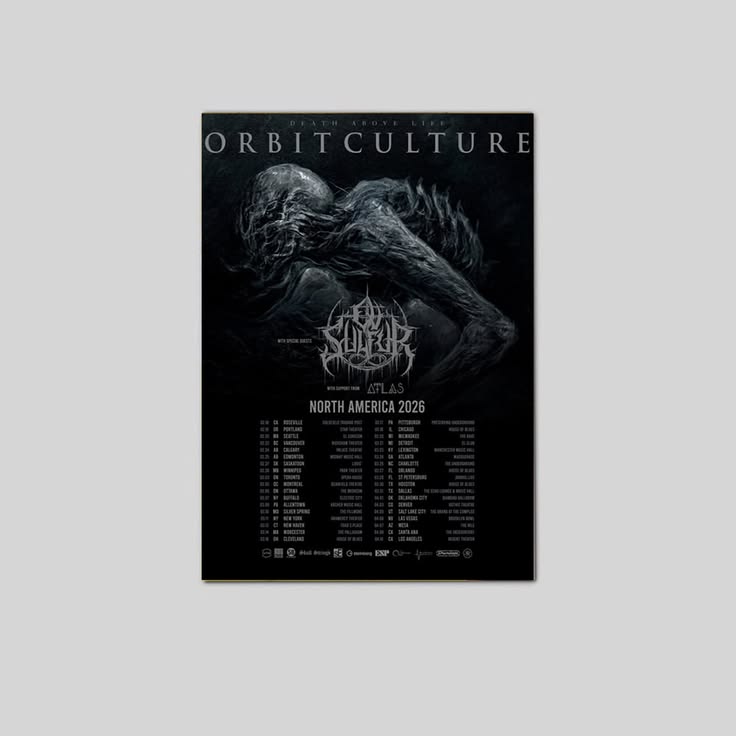 Orbit Culture Death Above LifeTour 2026 Schedule Tour Poster Size 24''x36''
