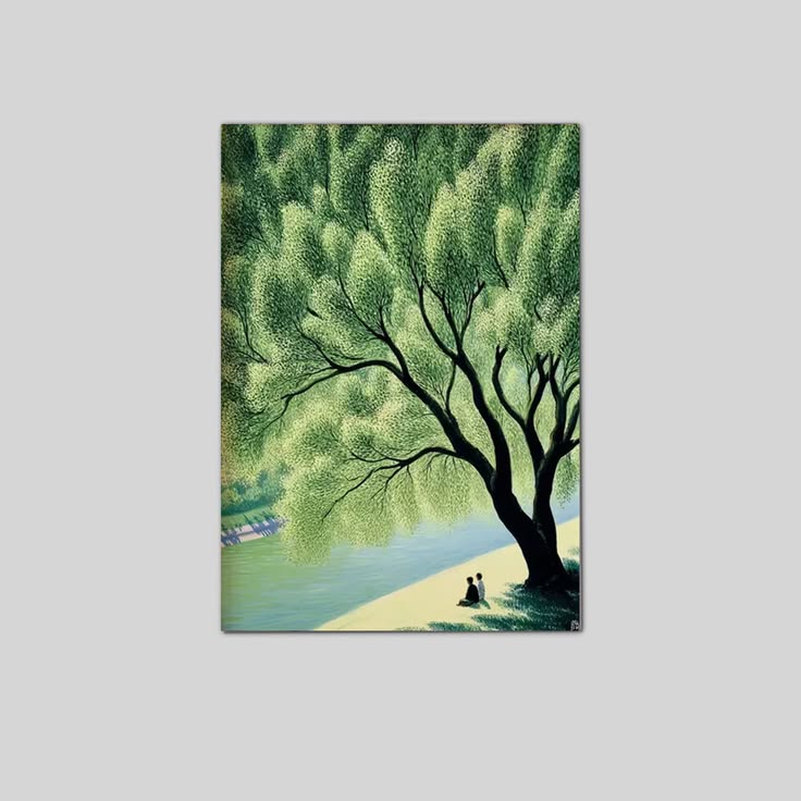 Giant Green Tree Poster, Peaceful Nature Wall Art Poster Full Size 24''x36''