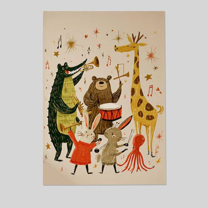 Animal Band Nursery Wall Art Poster Full Size 24''x36''