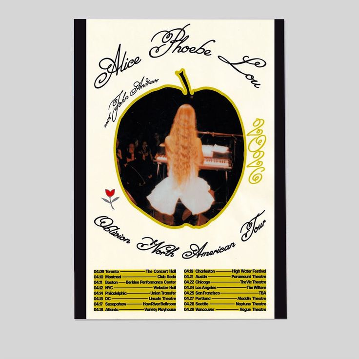 Alice Phoebe Lou Oblivion north american spring tour 2026 Size 24''x36''