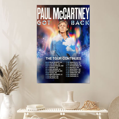 Paul McCartney Got Back North American Tour 2025 Stadium Dates Poster Size 24''x36''