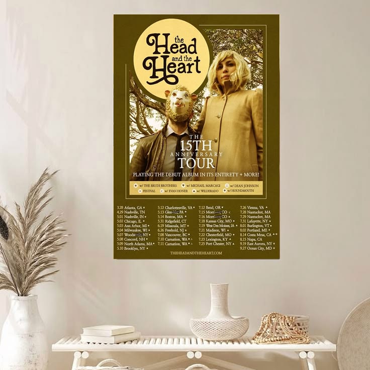 The Head and the Heart 15th Anniversary Tour 2026 Schedule Poster Size 24''x36''