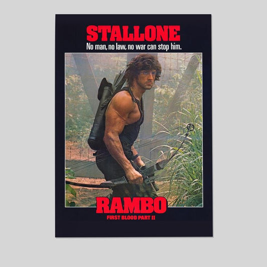 Rambo First Blood Part 2 II Alternate Bow Retro Vintage 80s Movie Theater Decor Memorabilia Action Film Size 24''x36''