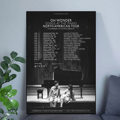 Music Poster Oh Wonder Song At The Pinao Tour Size 24''x36''
