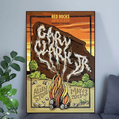 Gary clark jr 2023 Red Rocks Poster sunrise edition signed Allen stone Size 24''x36''