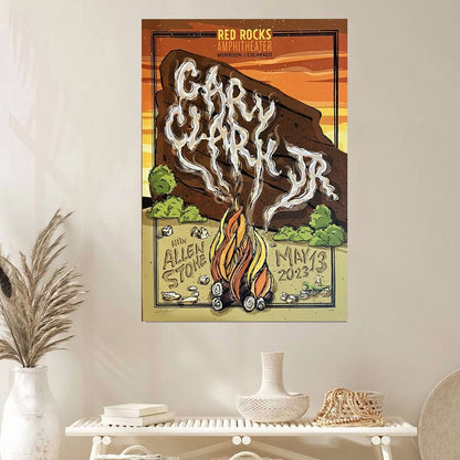 Gary clark jr 2023 Red Rocks Poster sunrise edition signed Allen stone Size 24''x36''