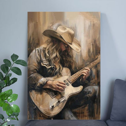 Music Poster  Chris Stapleton 8 Canvas Poster Retro Style - Size 24''x36''