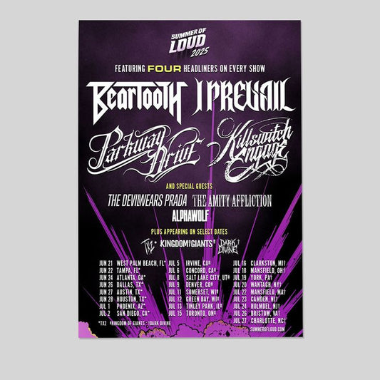 Summer of Loud Tour 2025 Poster Rock Music Event Concert Wall Art Print Retro Style - Size 24''x36''