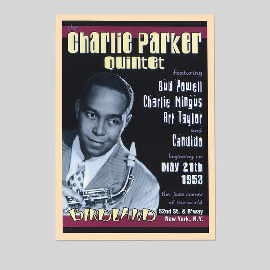 Charlie Parker Vintage Jazz Concert Poster Print Wall Decor Music African American Size 24''x36''