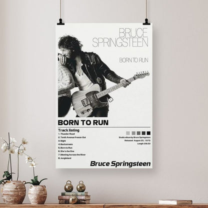 Bruce Springsteen Born to Run Canvas Poster Wall Decorative Art Painting Living Room Size 24''x36''