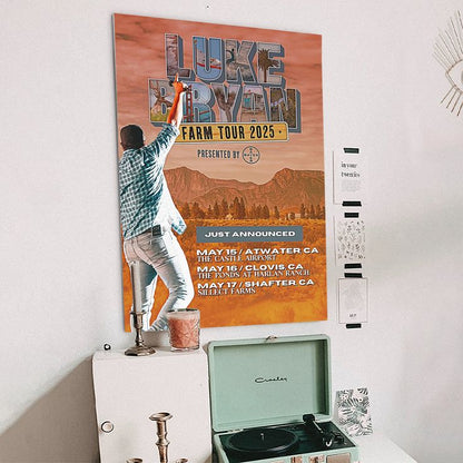 2025 Luke Bryan Poster Announces Fall Dates for Farm Tour Poster Size 24''x36''