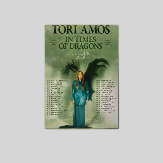 Tori Amos In Times of Dragons US Tour 2026 Schedule Concert Poster Size 24''x36''