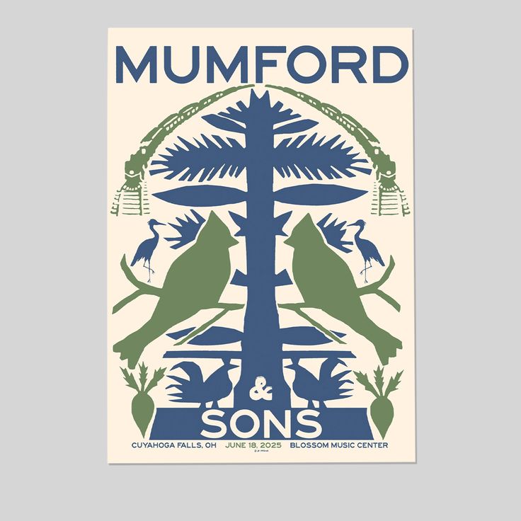 Mumford & Sons June 18, 2025 Blossom Music Center. Cuyahoga Falls, OH Poster Size 24''x36''