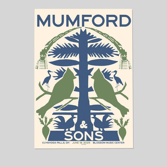Mumford & Sons June 18, 2025 Blossom Music Center. Cuyahoga Falls, OH Poster Size 24''x36''