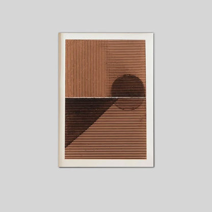 Brown Abstract Poster, Minimalist Geometric Wall Art Poster Full Size 24''x36''