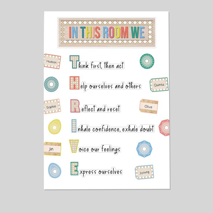 Carson Dellosa True to You 62-Piece In This Room We Thrive Bulletin Board Set, Motivational Bulletin Board Set With Positive Sayings for Growth Mindset Bulletin Board and Classroom Décor Retro Style - Size 24''x36''