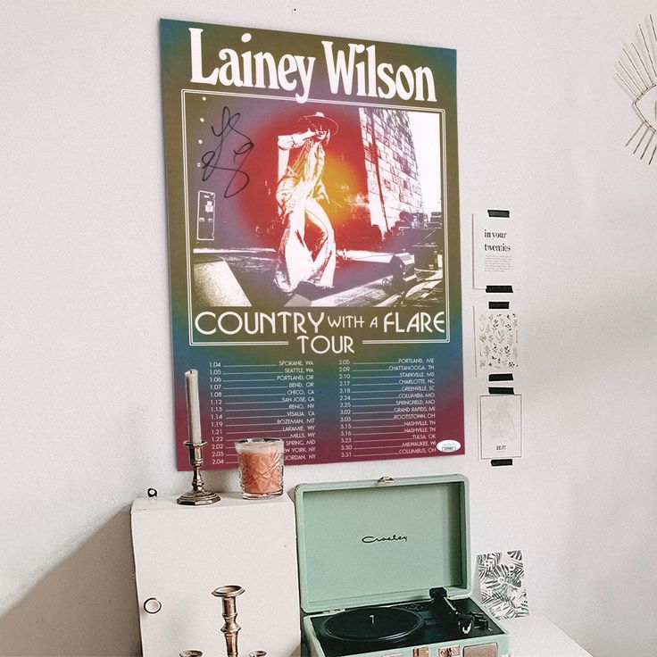 Lainey Wilson Signed Autograph Country With Flare Concert Poster Size 24''x36''