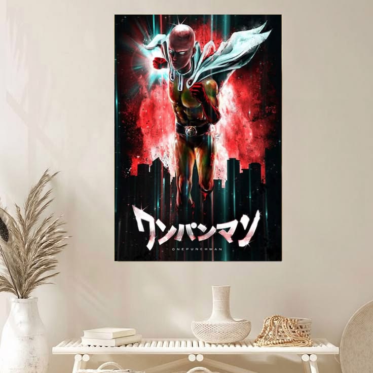 ONE-PUNCH Man Japanese Anime Poster Living Room Walls Decor Home Poster Size 24''x36''
